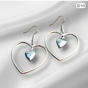 ☃️Heart Charm and Hematite Heart Earrings